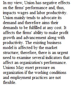 Union Effect on Firm Performance